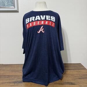MLB Atlanta Braves Baseball Navy Blue T-Shirt XXL